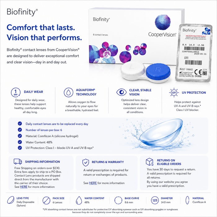 Biofinity EW 6 unités
