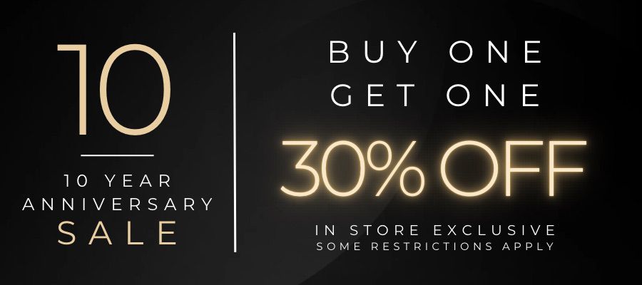 Buy one get one 30% off anniversary sale 