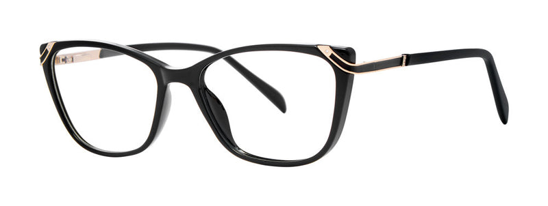 Confession black and gold cat-eye eyeglass frame, size 53-17-145
